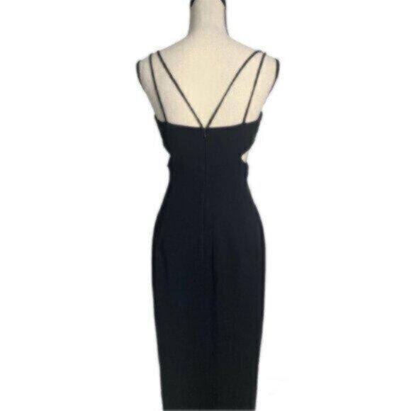 Tahari Black Cut Out Side Maxi Evening Formal Dress - Picture 12 of 16